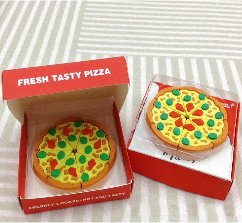 QFSH Funny Pencils Erasers Pizza Puzzle Erasers Cute Fun Novelty Office Supplies - Image 3